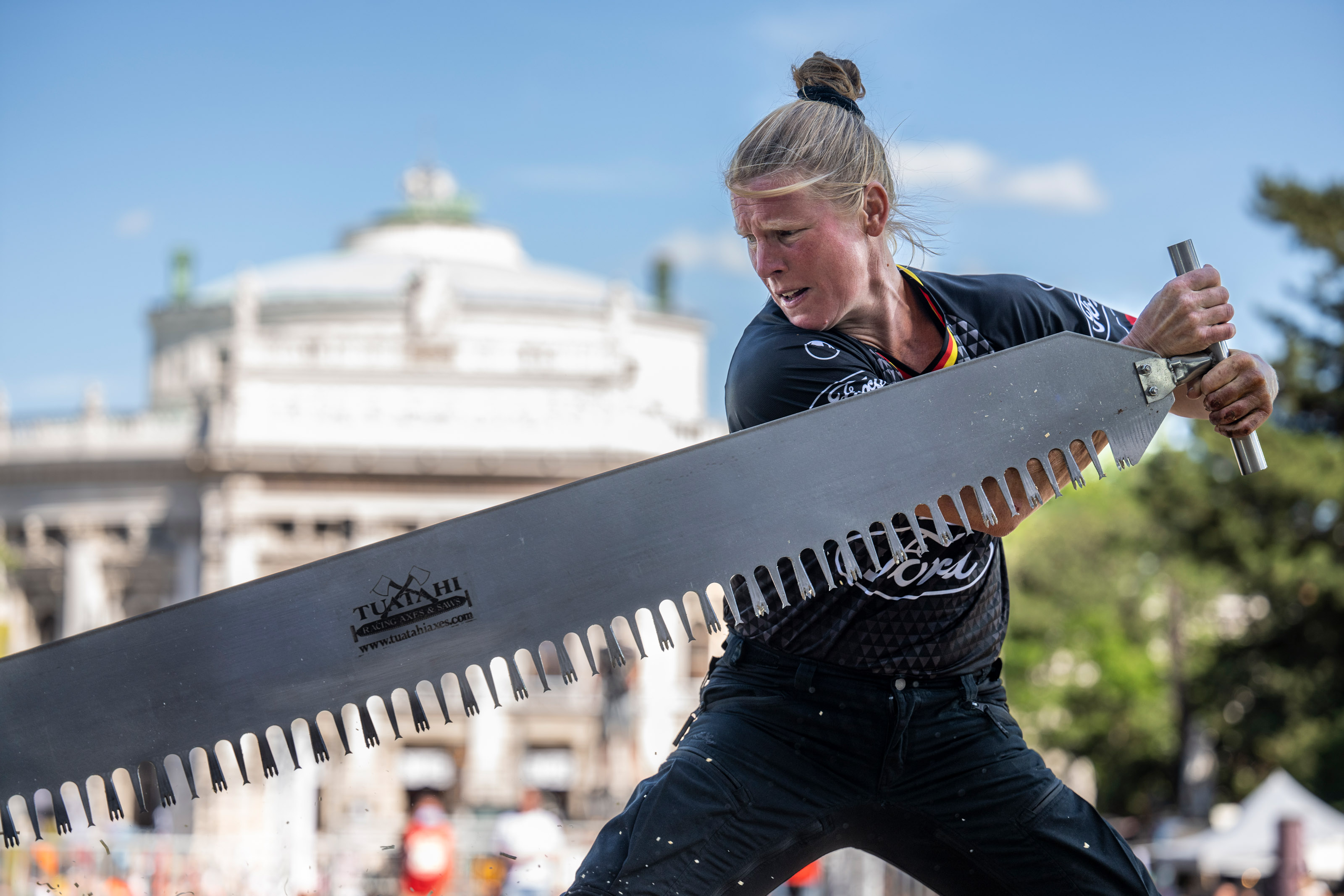 Alrun Uebing - the reigning German women's champion on the single buck. 